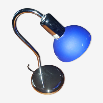 Lampe à poser métal chromé et globe en verre