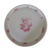 Plat à tarte décor roses porcelaine
