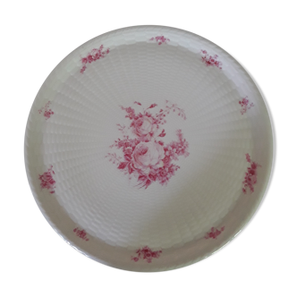 Pie dish decorated pink porcelain