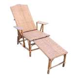 Rattan bamboo chaise longue 1920's