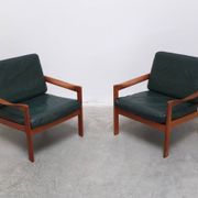 Paire de fauteuils danois par Illum Wikkelsø pour Niels Eilersen, années 1960.