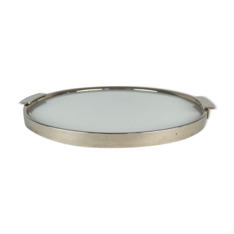 1930's art deco chrome round tray