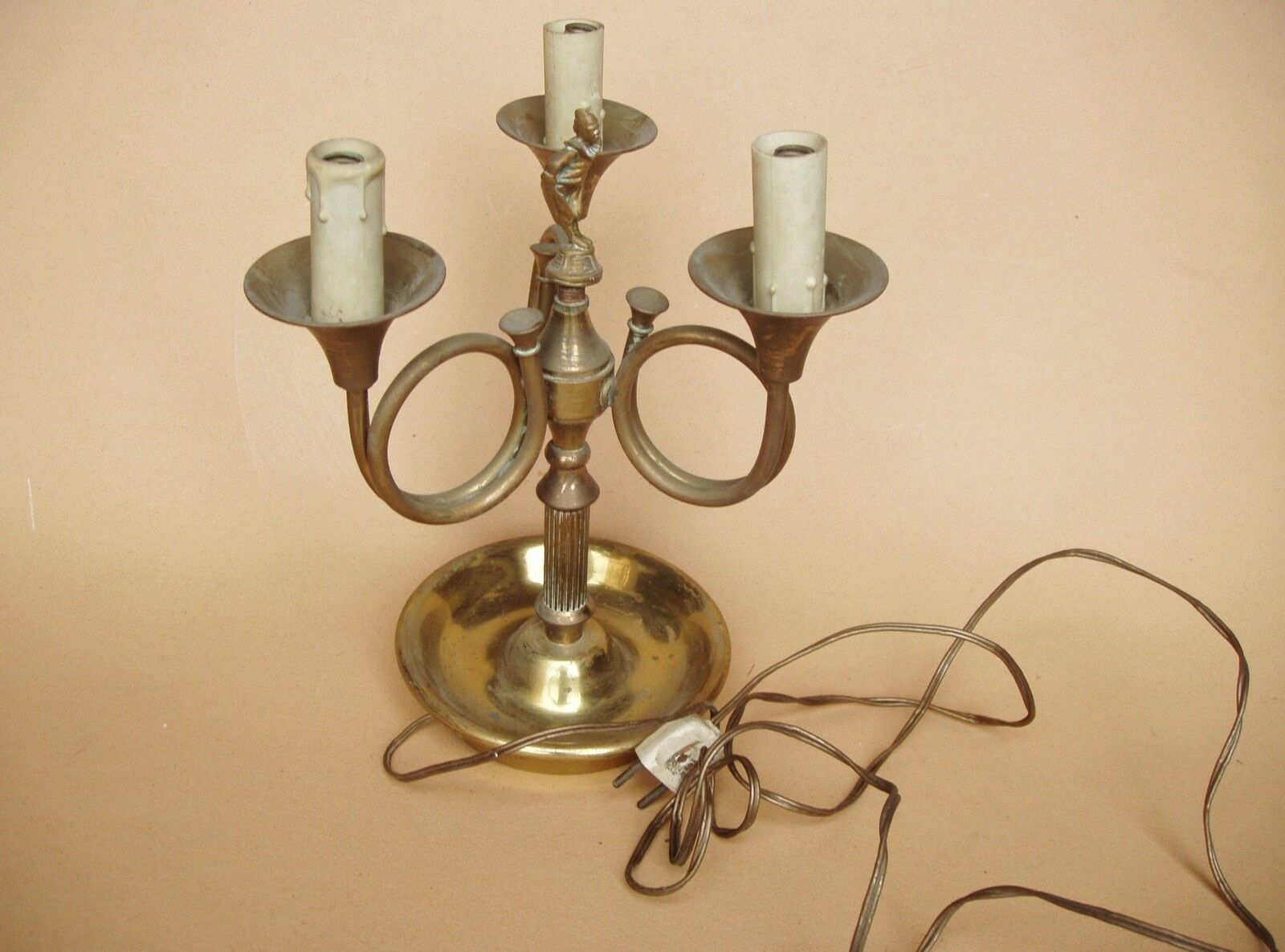 American table lamp 3 brass lights, 1950
