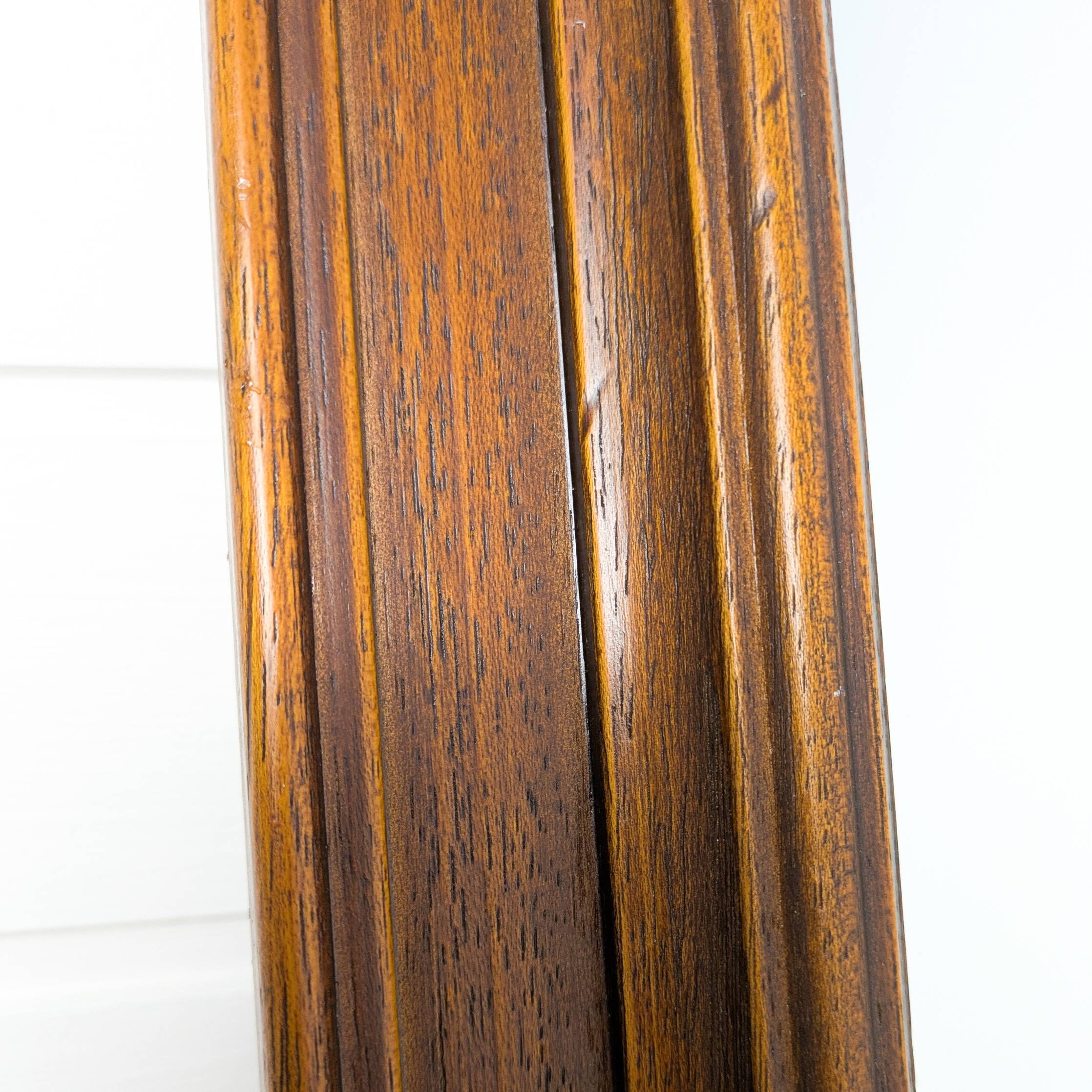 Miroir vintage octogonal en bois massif avec détails sculptés