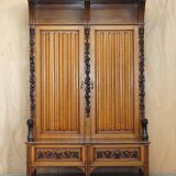 Victorian Antique Bacon Bench in Carved Walnut by Hampton & Sons