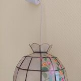 Hand-painted mother-of-pearl pendant light