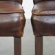 Lot de 6 chaises de salle à manger en peau de mouton foncée avec clous décoratifs