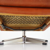 1970s leather swivel armchair by Nili Stoppmobler, Denmark