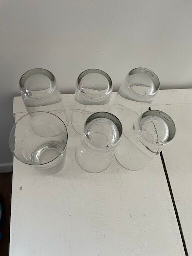 6 water and fruit juice glasses