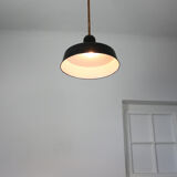 Black industrial enamel pendant light Vintage from Emo, 1960s