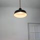 Black industrial enamel pendant light Vintage from Emo, 1960s