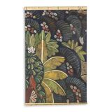 Painted canvas depicting a marmoset on a floral background. Contemporary.