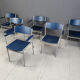 Minimalist metal and plywood stackable armchairs by Gijs Van Der Sluis