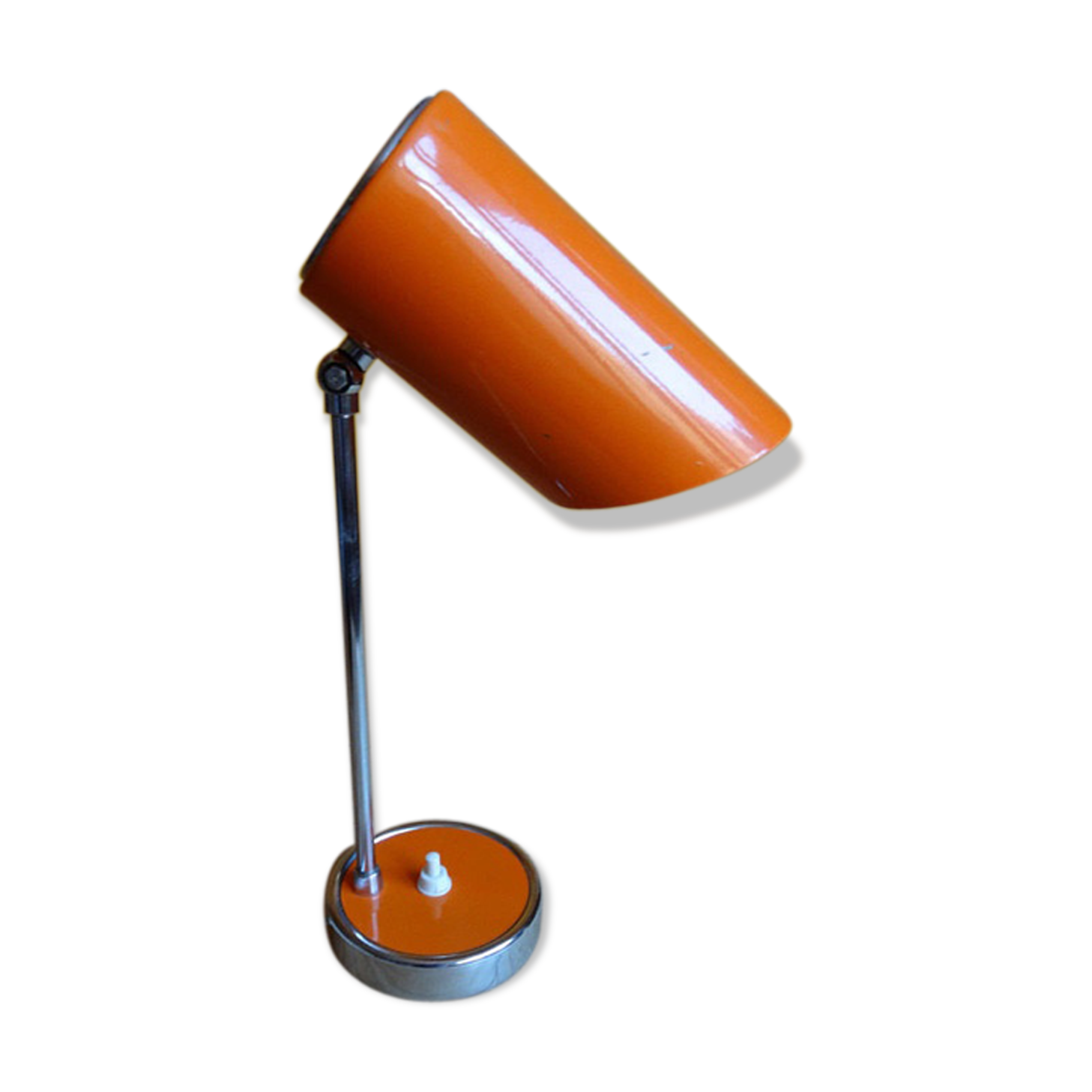 Lampe de bureau en métal orangé des années '50'