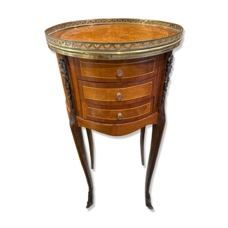 Drum-shaped chiffonier table, Transitional style - Late 19th century