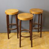 Suite of three bar stools circa 1940