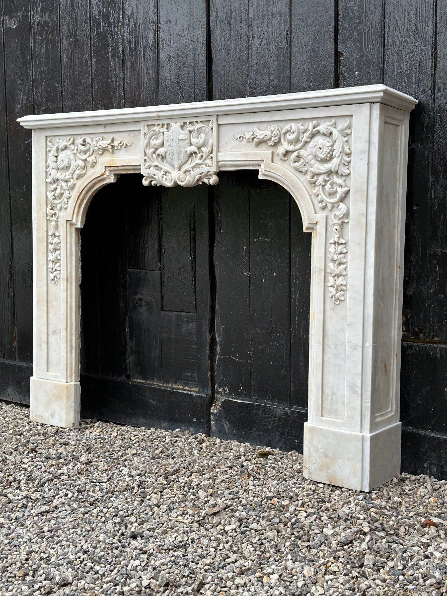 White carrara marble fireplace circa 1880