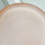 Pink frosted glass bottle, empoli italy
