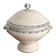Antique Soup Tureen Vegetable Dish Faience Longwy Henri II Style Geometric Frieze