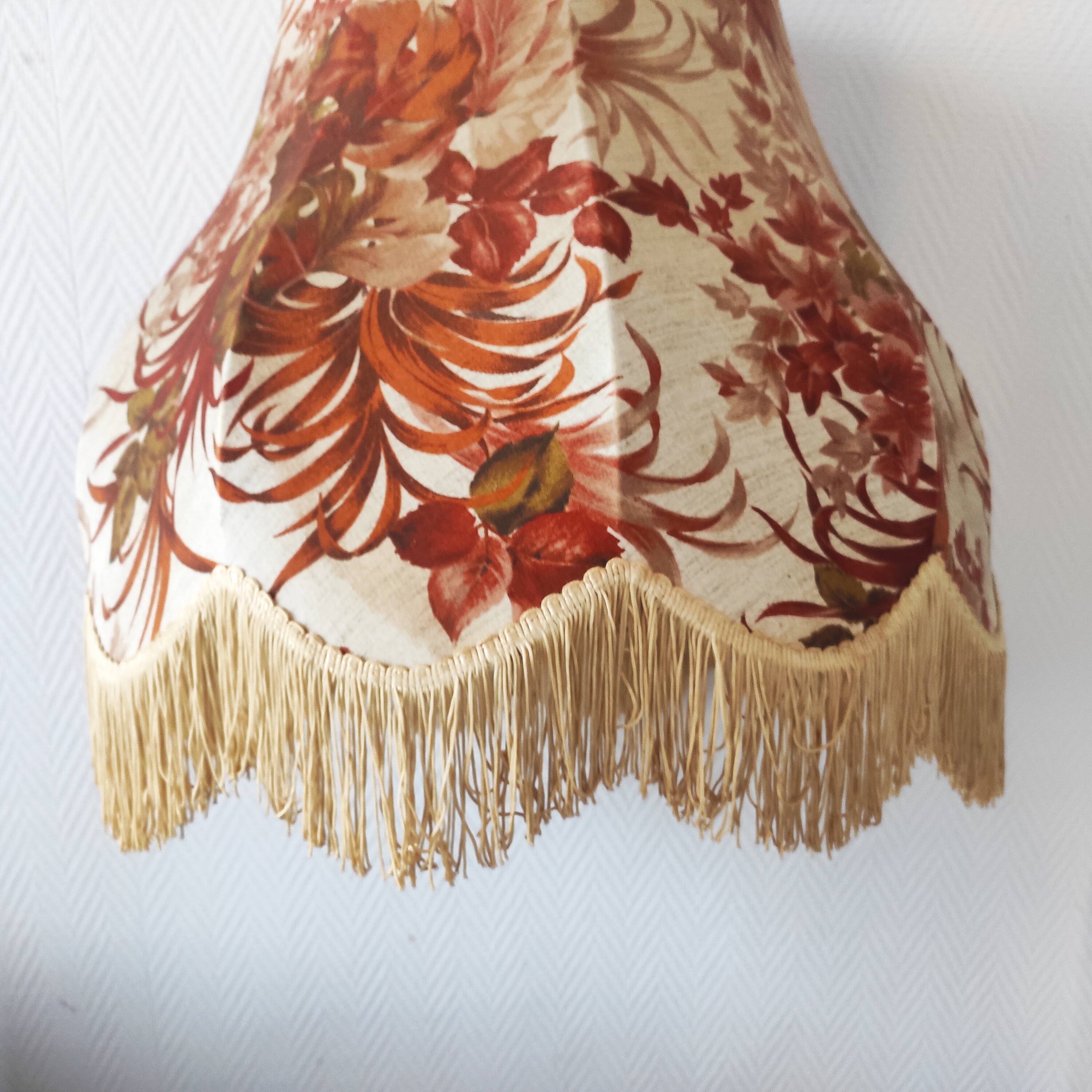 Vintage fabric lampshade large volume