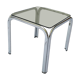 Square coffee table chromed metal and smoked glass