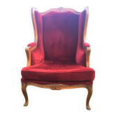 Louis XV style carved wooden winged bergère