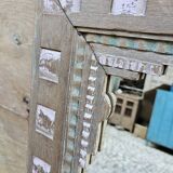Old Art Deco mirror in Burmese teak