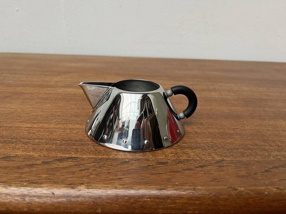 Postmodern Italian plateau for sugar and milk by Michael Graves for Alessi, 1980s, set of 3.