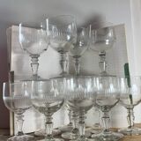 Set of 12 Baccarat Renaissance glasses from the 19th century.