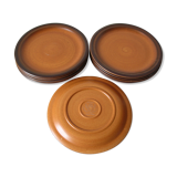 Set of 9 old large flat plates in sandstone series Meylan faience St Amand