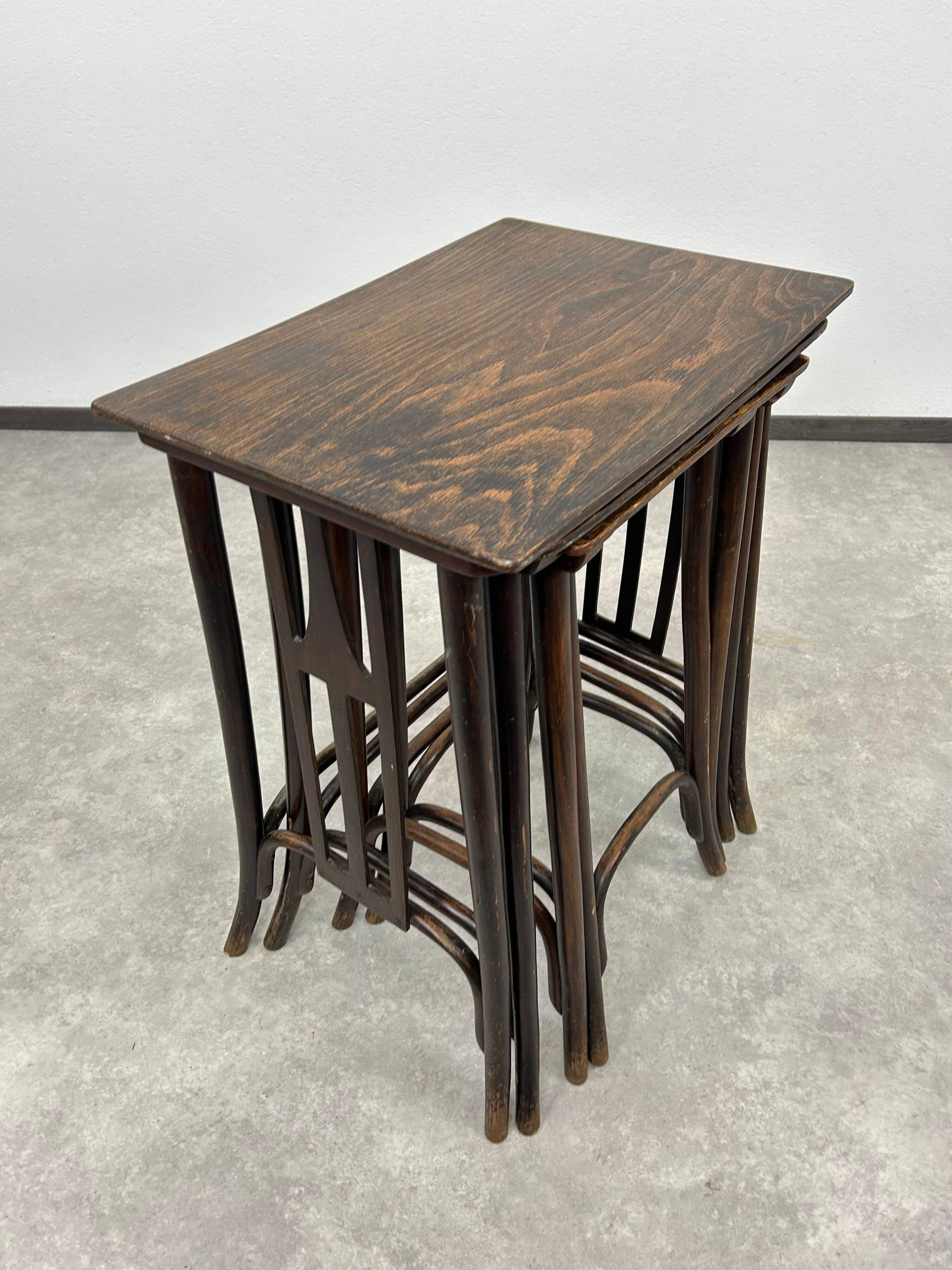 Nest tables Secession No. 958 by Siegel or Kolo Moser, produced by J&J Kohn.