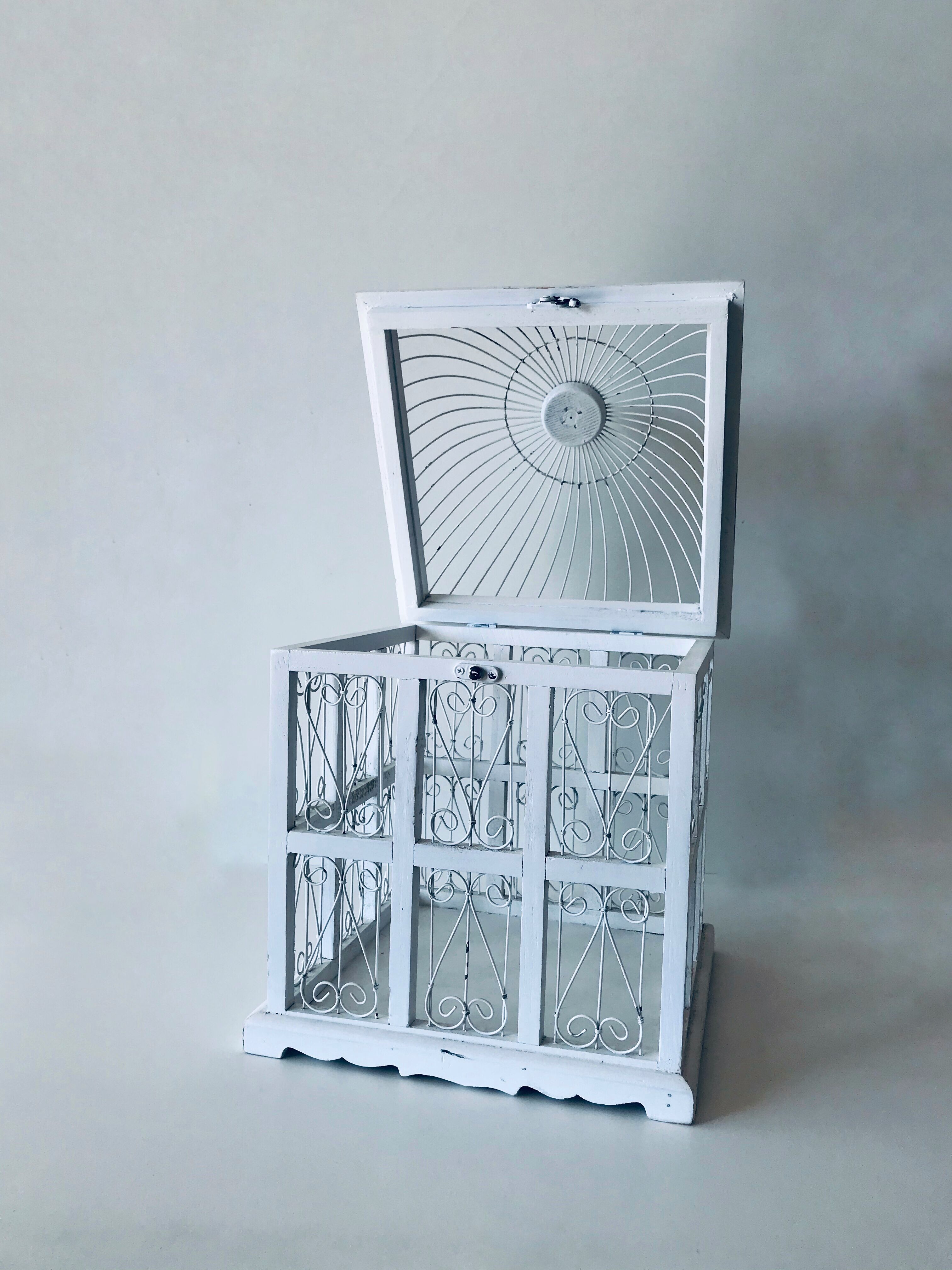 Cage à oiseaux blanche
