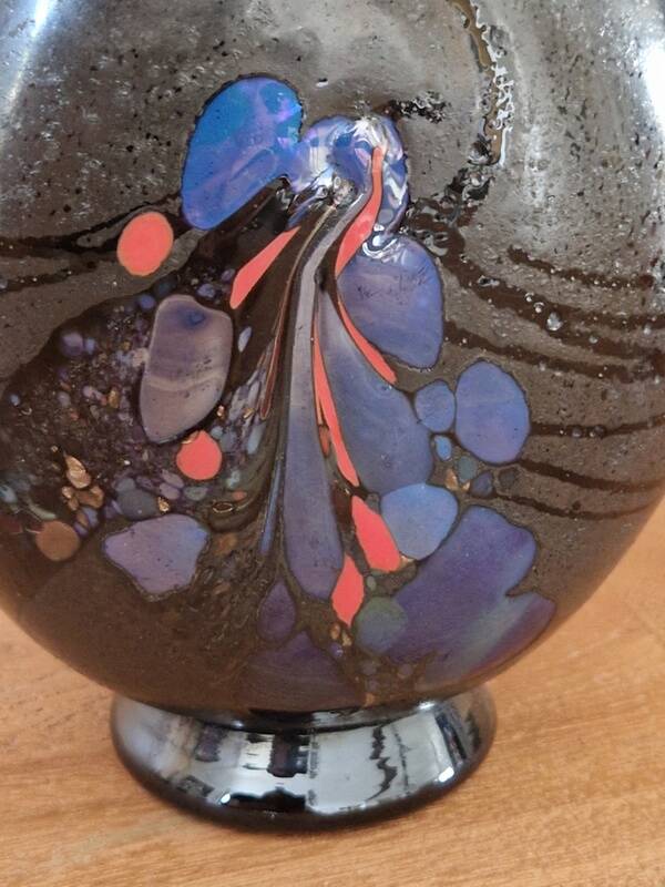 Robert Pierini (Born in 1950) - Matte black blown glass vase - 1985 - Biot