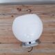 Old bistro ceiling lamp - semi-spherical globe in white opaline - 1950