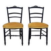 Pair of blackened wood Napoleon III chairs