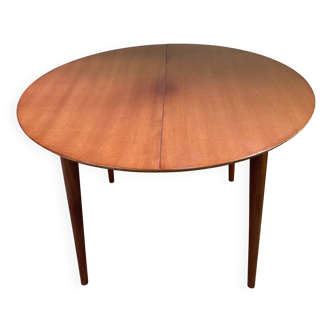 Table ronde avec rallonges pieds fuseau, vintage