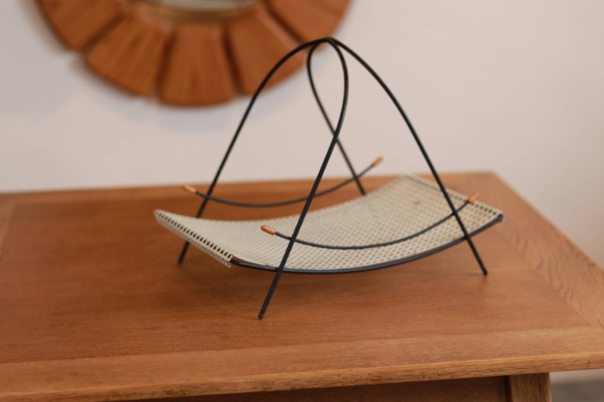 Mid-century perforated metal basket