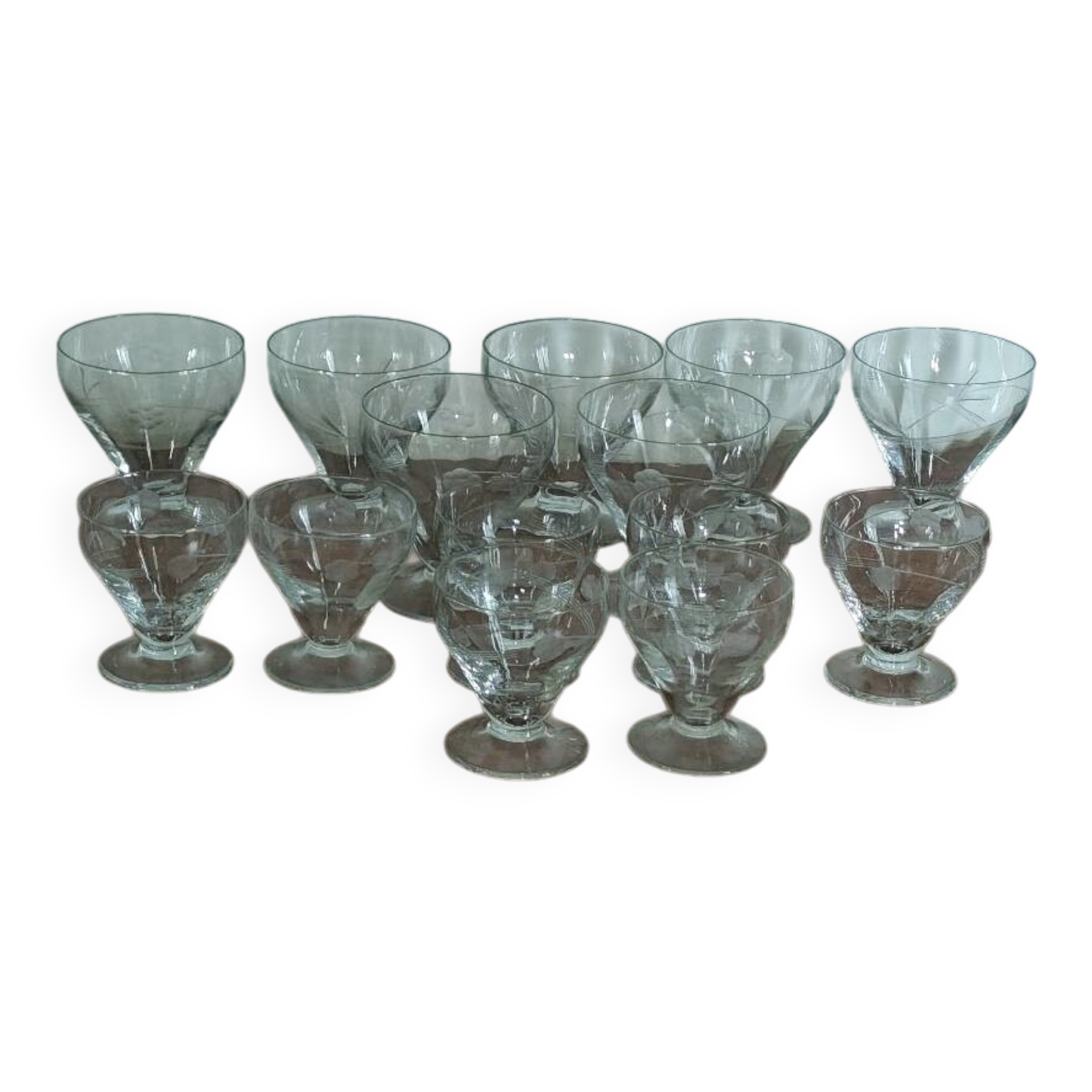 Service 14 pièces verres art déco