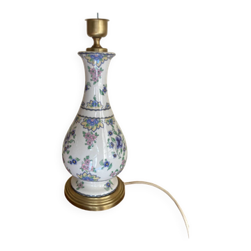 Porcelain and brass lamp base H 41cm