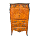 Old French secretary in bronze and wood marquetry.