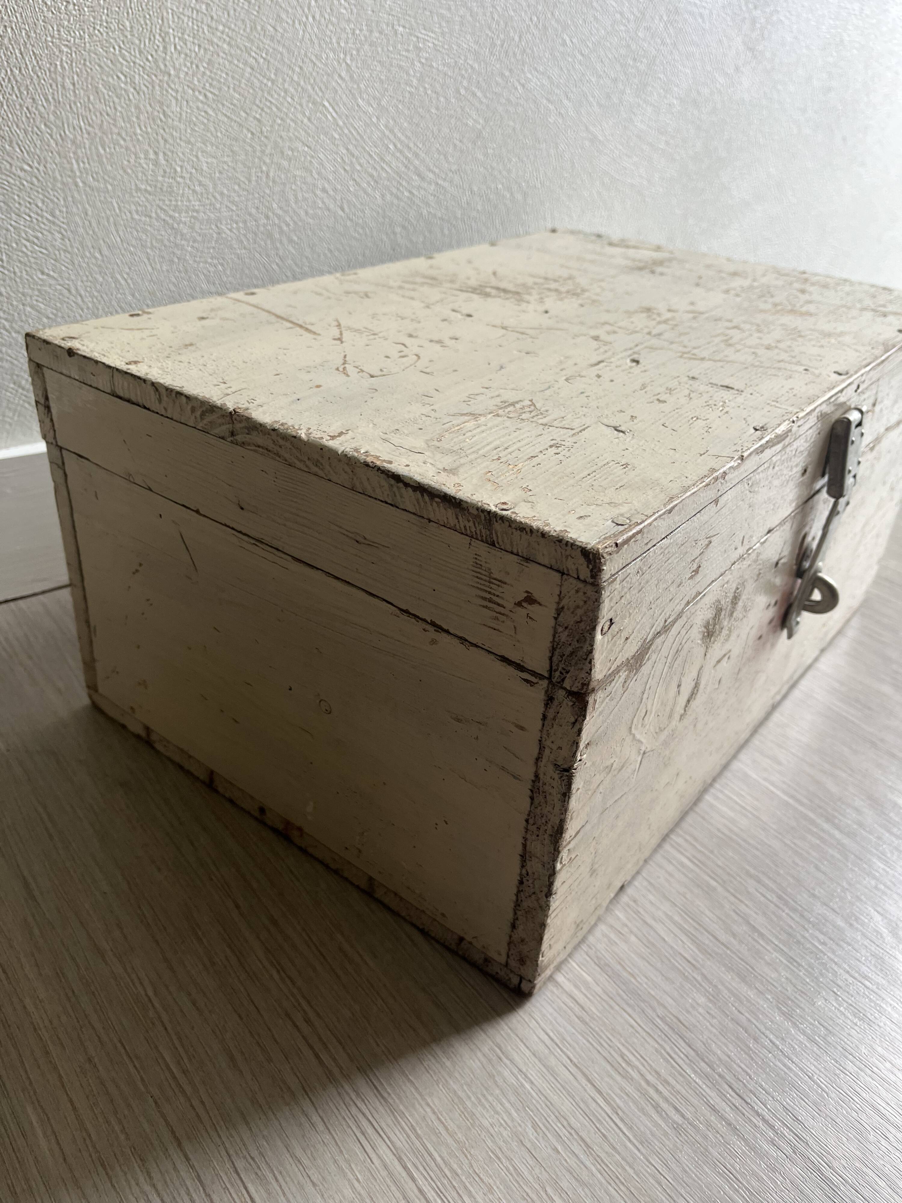 Old patinated wooden chest