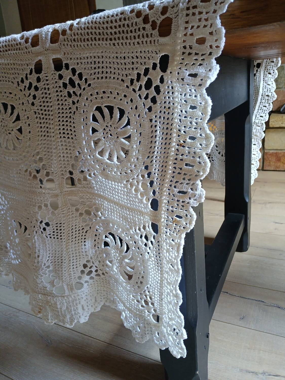 Dessus de lit ancien en crochet fait main