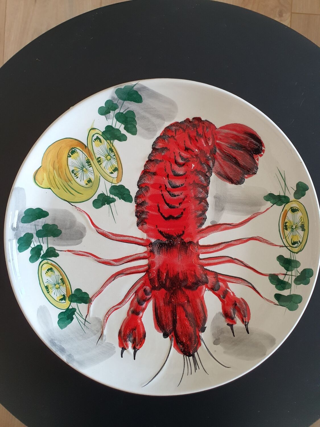 Hand-painted crustacean plates