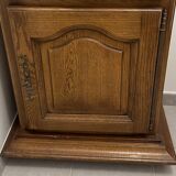 1-door, 1-drawer solid oak cabinet