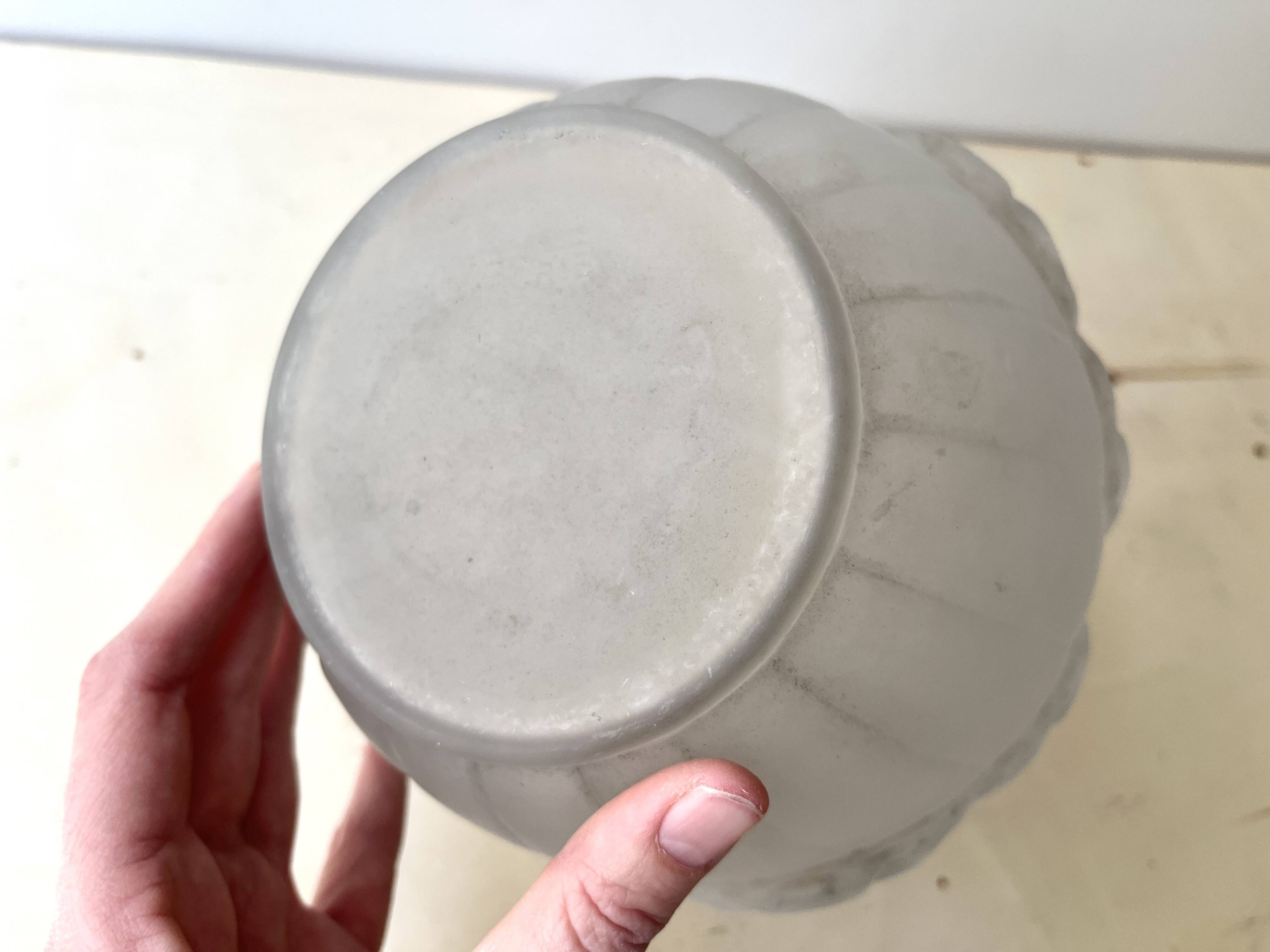 Antique Art Deco vase in moulded pressed glass signed Verçais Schneider.