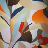 Blue jungle painting