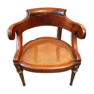 Fauteuil de bureau canné Louis
