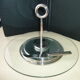 Glass and silver metal cheese platter