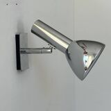 Vintage adjustable wall lamp, chrome-plated metal, France 1970