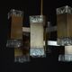 Italian glass and brass 12 lights chandelier produced by Sciolari in the 70